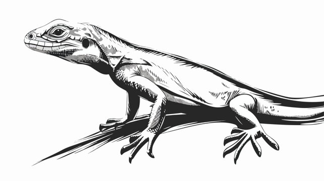 Sketch of a lizard image for elements for making logo