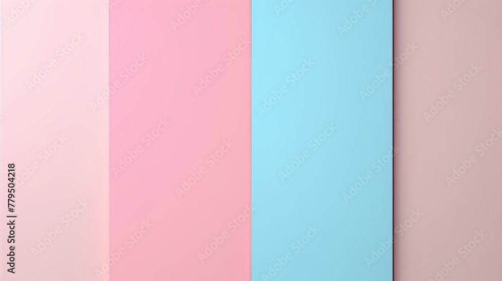Fototapete generate a pastel-colored graphic with two horizontal bars in blush pink and baby blue perfect for a