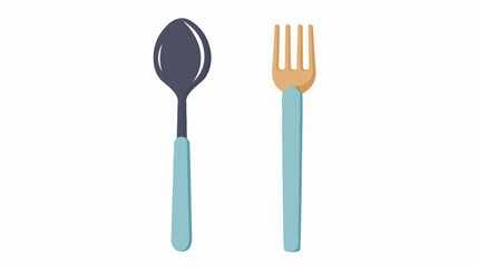 Spoon and fork icon vector design template Flat vector