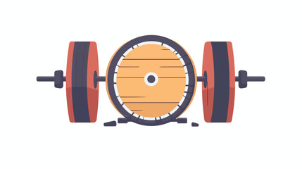 Sporty Fitness exercise chinese drum using barbells 