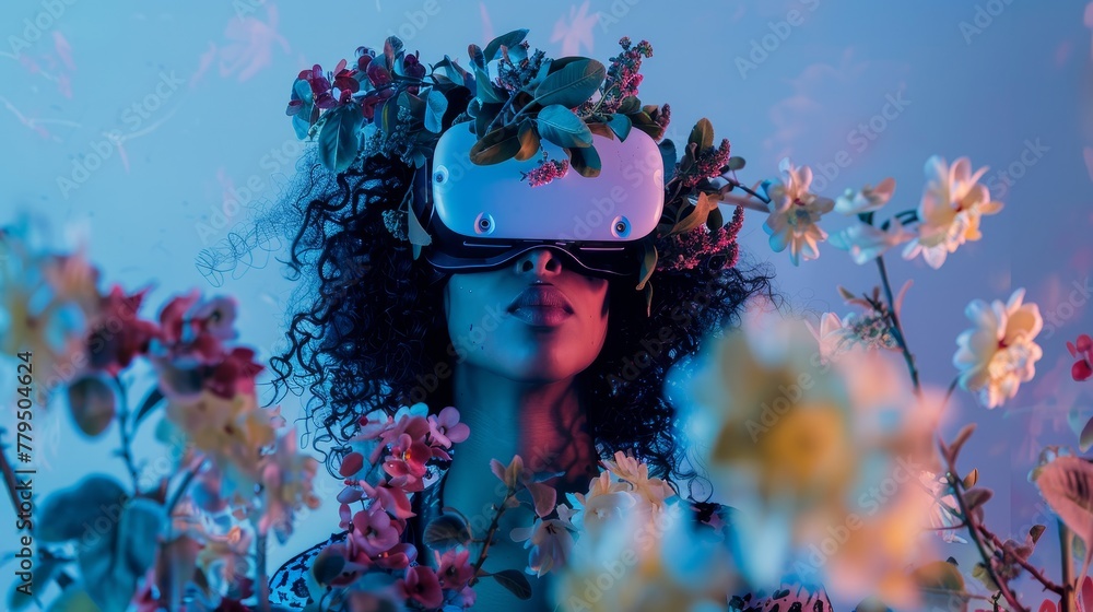 Poster harnessing the power of virtual reality in artistic expression ai generated illustration
