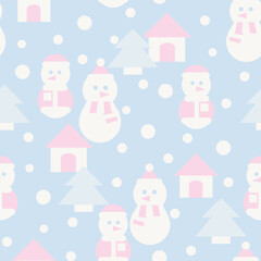 Pastels Christmas Holiday seamless pattern design