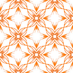 Medallion seamless pattern. Orange magnetic boho