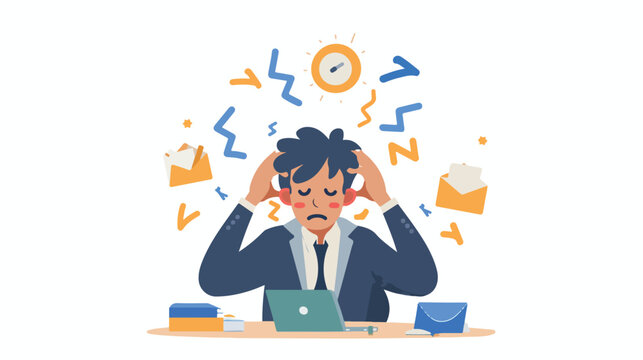 Stress icon vector illustration Flat vector isolated