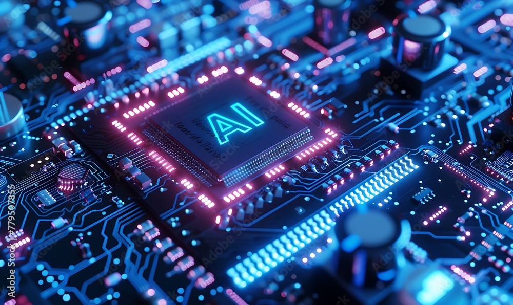 Aufkleber Innovative AI Machine Learning Integration Enhancing Tech and Electronics with AI Processor 