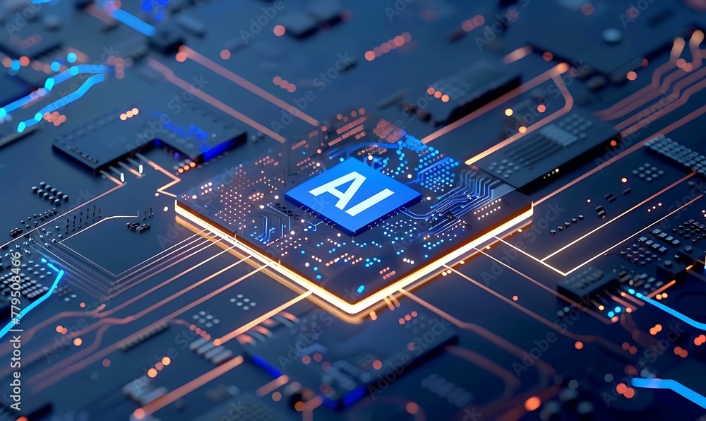 Poster Innovative AI Machine Learning Integration Enhancing Tech and Electronics with AI Processor 
