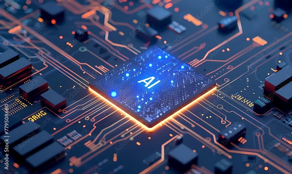 Poster Innovative AI Machine Learning Integration Enhancing Tech and Electronics with AI Processor 