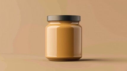 Peanut, Almond, and Nut Butter Jar Mockup with Blank Label for Your Branding and Advertising Needs. Perfect for Breakfast Foods and Snacks