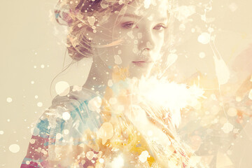 Fashion concept with girl, makeup and style.