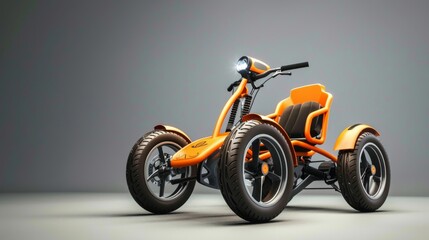 Orange and Black Four Wheeled Motorcycle