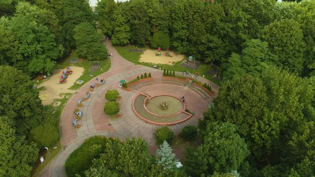 Fountain Park Of Culture Slupsk Fontanna Park Kultury Aerial View Poland