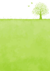 シンプルな緑の風景イラスト