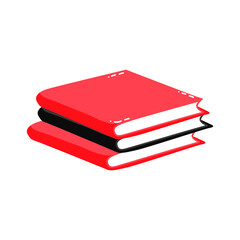 Stack of books on a white background.  Vector illustration