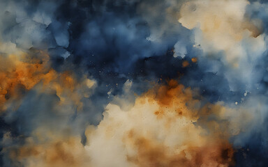 Abstract watercolor paint background dark blue color grunge texture