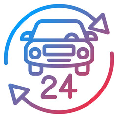 Vector Design 24 Hours Service Icon Style
