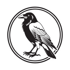 Naklejka premium Raven Image Vector, Illustration Of Raven