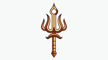 Trishul weapon of hindu god icon isolated Flat vector