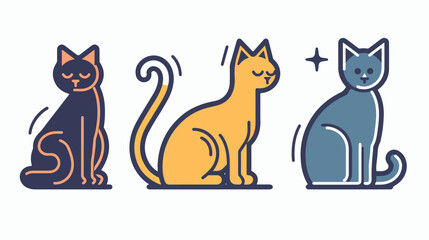 Urban Pet Icon. Tame Animal Symbol. Cat Illustration