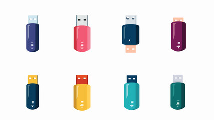 Usb shape vector design by color point Flat vector 