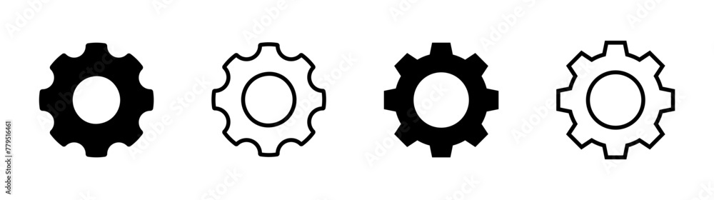 Poster gear vector icon. cogwheel mechanism and cog signs. simple settings button for web and apps illustra