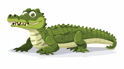 Vector cartoon crocodile Isolated On White Background