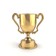 3D rendered gold trophy cup on white background, featuring a collection of futuristic and classic trophy cup designs.