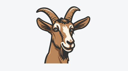 Vector line icon for goat Flat vector isolated on white