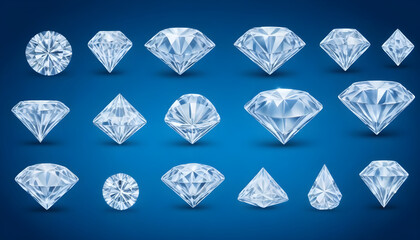 Diamond luxury set in blue background 2
