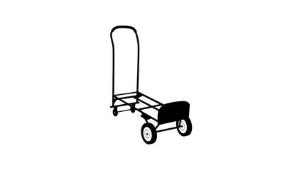 Convertible Hand Truck, black isolated silhouette