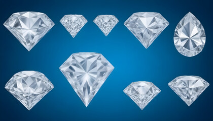 Diamond luxury set in blue background 4