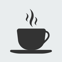 Hot drink cup silhouette. Coffee Cup, Tea Cup. Easily editable outline icon.
