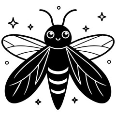 fairfly vector, black bee silhouette vector illustration,icon,svg,fairfly characters,Holiday t shirt,Hand drawn trendy Vector illustration,bee on black background
