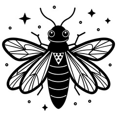 fairfly vector, black bee silhouette vector illustration,icon,svg,fairfly characters,Holiday t shirt,Hand drawn trendy Vector illustration,bee on black background