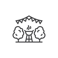 BBQ Party line icon