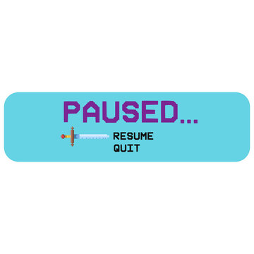 paused pixle game element design
