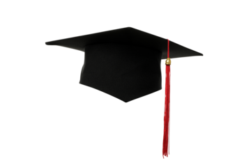 PNG, graduation cap in hands, isolated on white background.