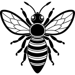 fairfly vector, black bee silhouette vector illustration,icon,svg,fairfly characters,Holiday t shirt,Hand drawn trendy Vector illustration,bee on black background
