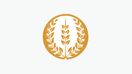 Wheat symbol in circle logo vector Flat vector isolated