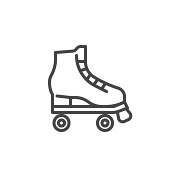 recommend clip art: Roller skates line icon