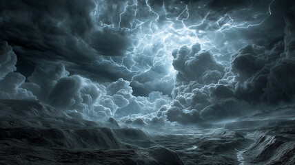 A dark sky with a stormy atmosphere