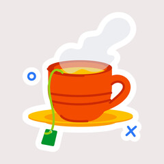 A scalable flat sticker of instant tea 