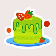 Ready to use flat sticker of fruit cake 