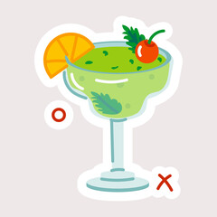 Grab this flat sticker of a margarita 