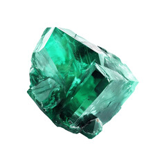 Green emerald crystal gem on transparent background. Generative ai design.