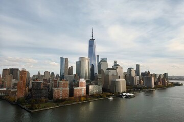 New York city Manhattan skyline from New Jersey. Manhattan over the Hudson river. NYC cityscape,...