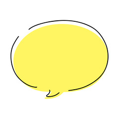 シンプルな手書き吹き出し_黄色