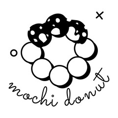 Download glyph sticker of mochi donut 