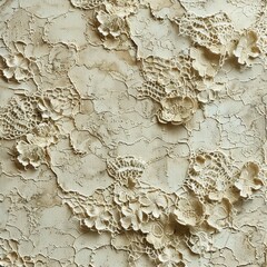 An elegant beige lace fabric texture, perfect for fashion and bridal backgrounds or delicate textile design projects.