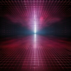 maroon light grid on dark background central perspective, futuristic retro style with copy space for design text photo backdrop