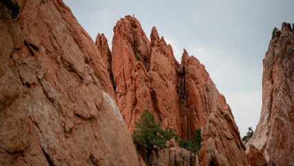 Beautiful landscape of rocks of the Garden of the Gods in Colorado Springs, USA.
